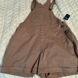 brown hollister overalls size M
